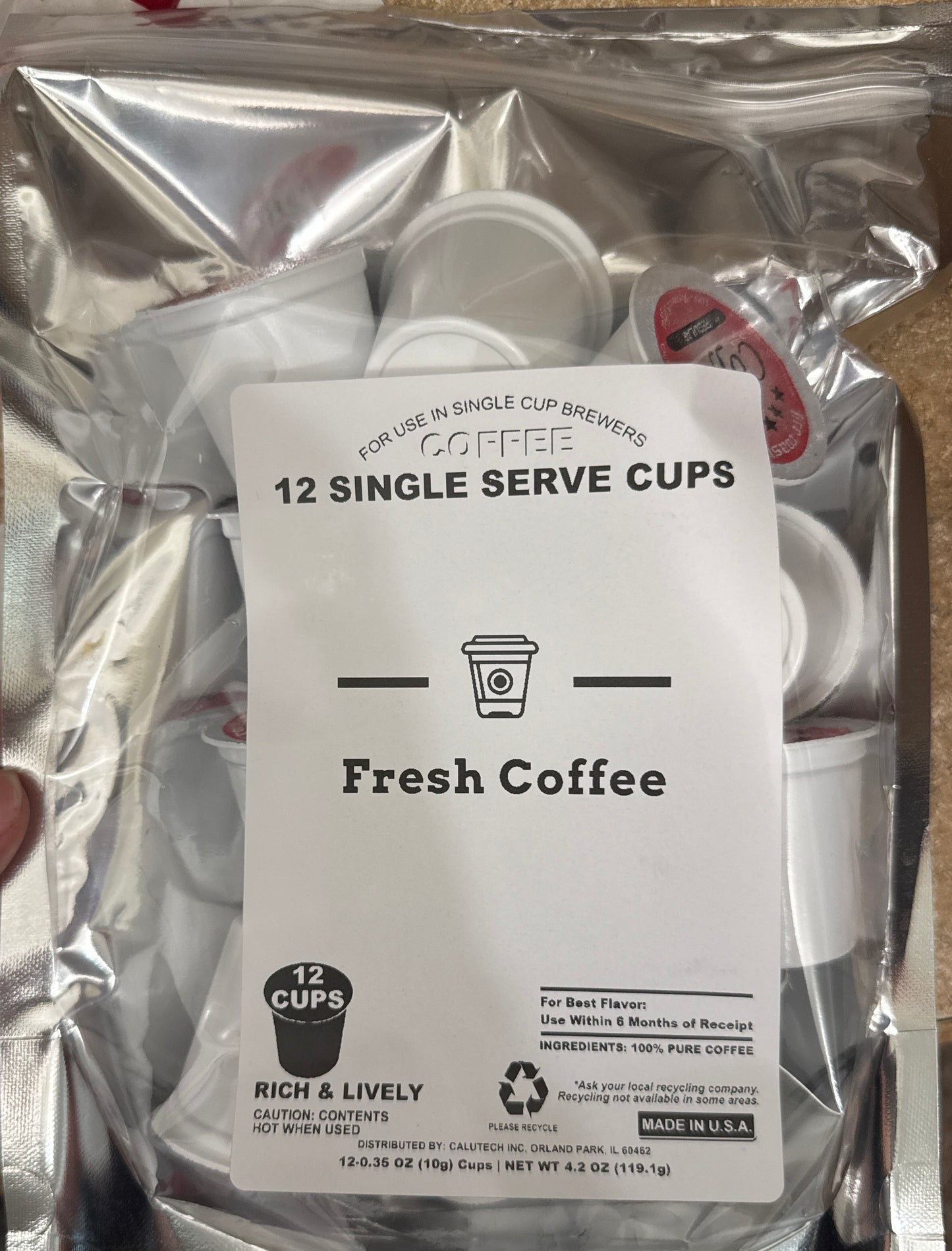 12 Pack Single Serve Coffee Capsules - Keurig-compatible